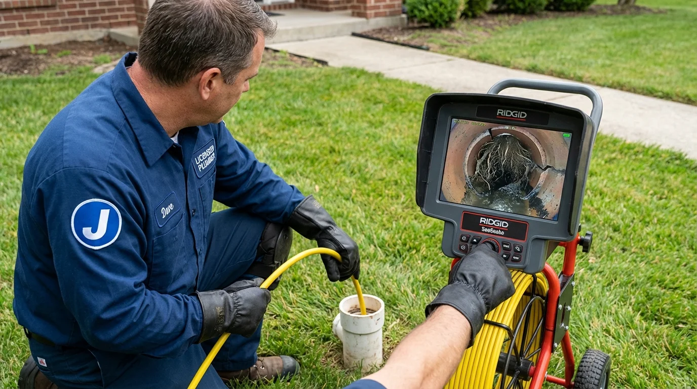 Sewer camera inspection being performed by Johns Plumbing LLC in Spring City